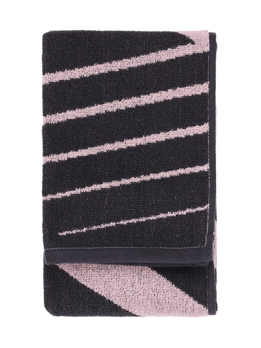 70563-4424-01-12; Finlayson Korret Käsipyyhe Harmaa / Vaaleanpunainen / 50x70 cm 