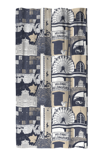 101924-1067; Finlayson Helsinki Curtains Beige-sininen / 140x250 cm 