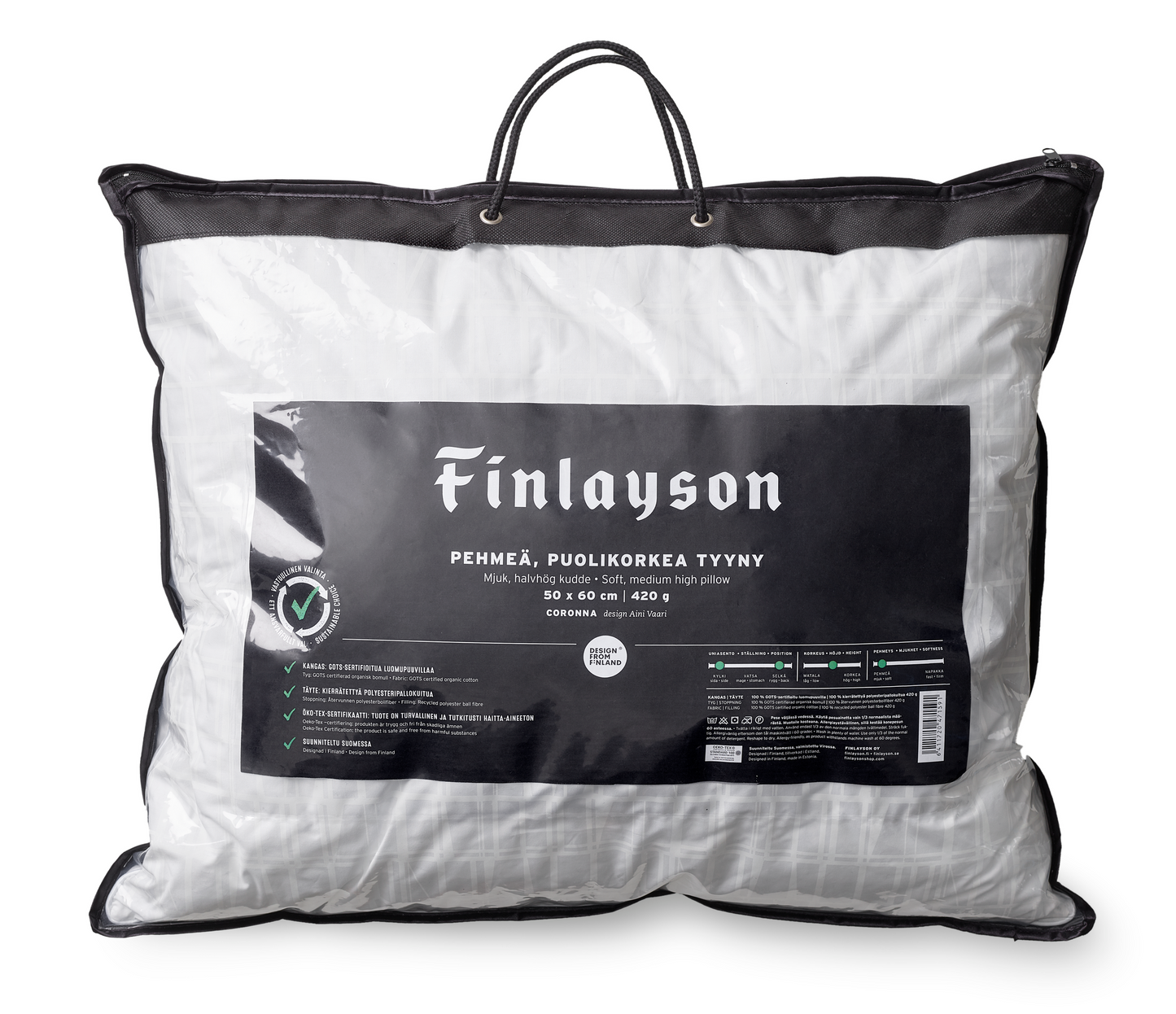 40026-3435-01-06_4; 40014-3435-01-10_4; Finlayson Coronna Tyyny Valkoinen / 50x60 cm 