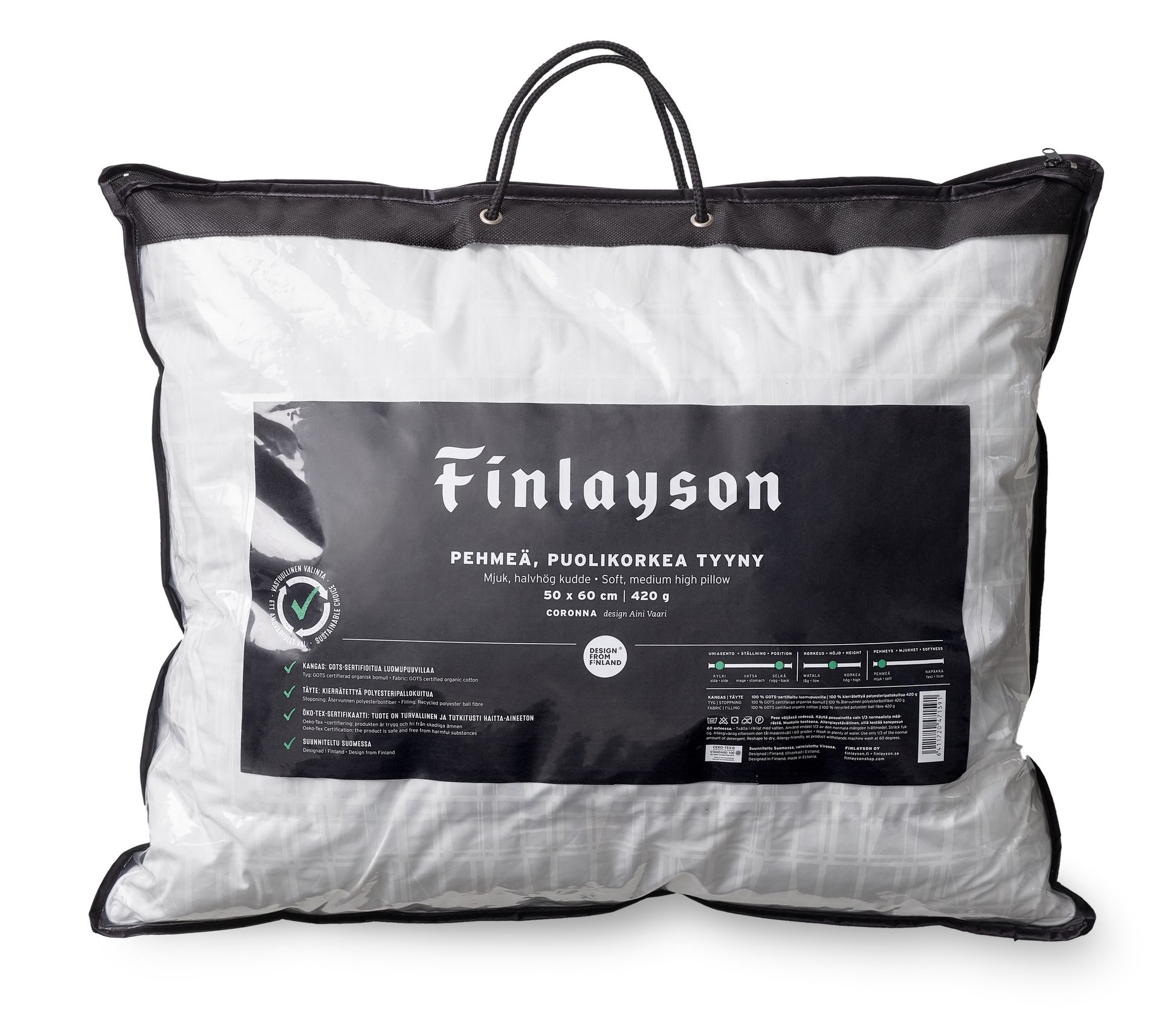 40026-3435-01-06_4; 40014-3435-01-10_4; Finlayson Coronna Tyyny Valkoinen / 50x60 cm 