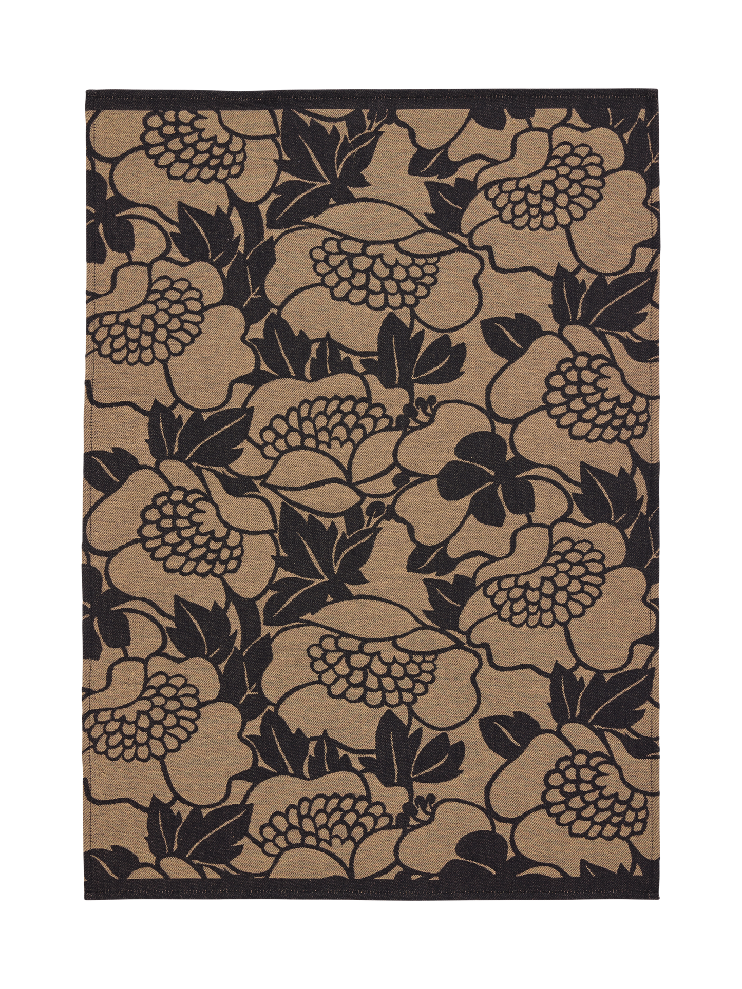 70940-5162-03-10_2; Finlayson Annukka Keittiöpyyhe Musta / Kinuski / 50x70 cm 