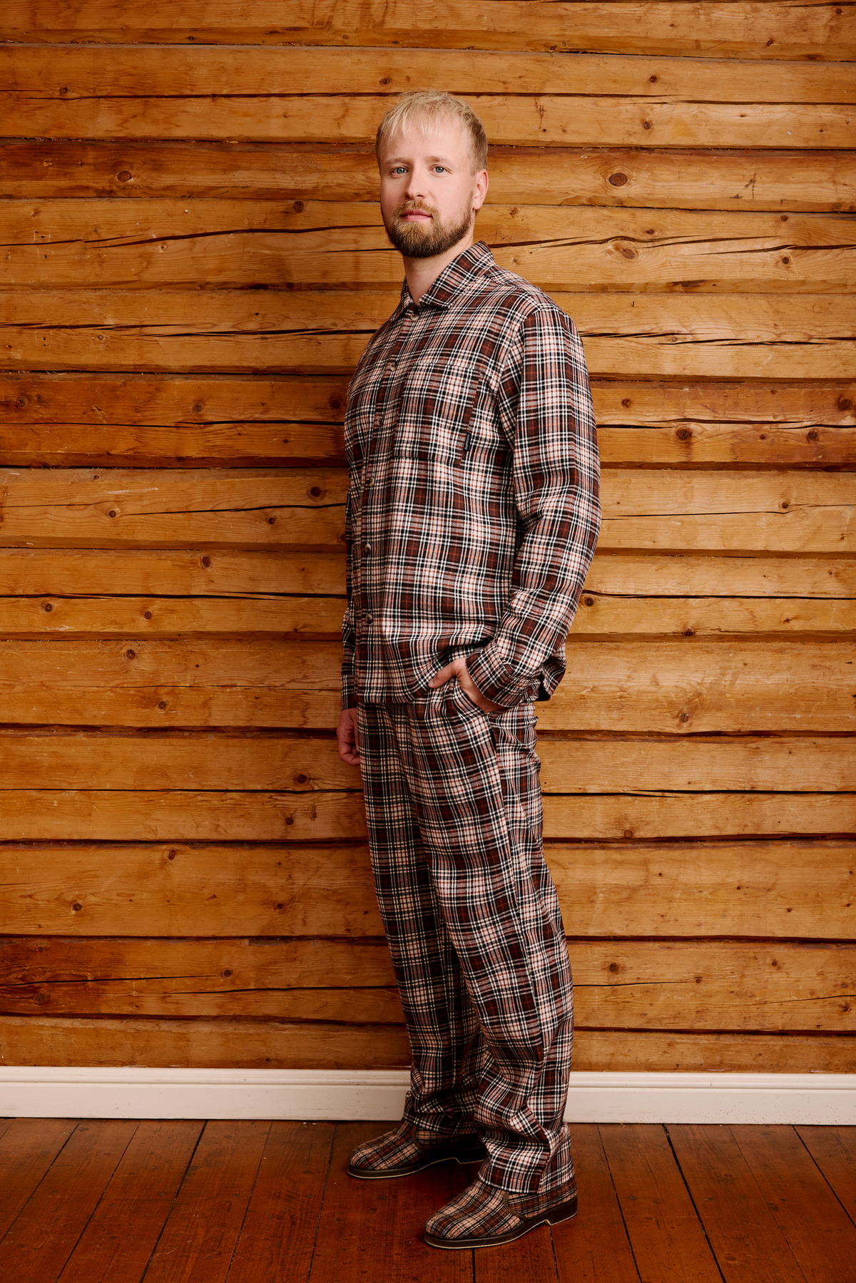 22751435004_1; 22751435003_1; 22751435002_1; 22751435001_1; Finlayson  Reino Flanellipyjama Ruskea / M 