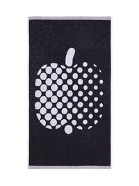 71052-1367-06-12; Finlayson Optinen omena Kylpypyyhe Musta / 30x50 cm 