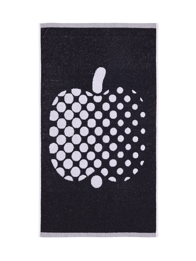 71052-1367-06-12; Finlayson Optinen omena Kylpypyyhe Musta / 30x50 cm 