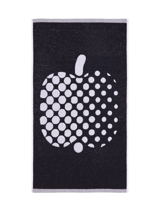 71052-1367-06-12; Finlayson Optinen omena Kylpypyyhe Musta / 30x50 cm 