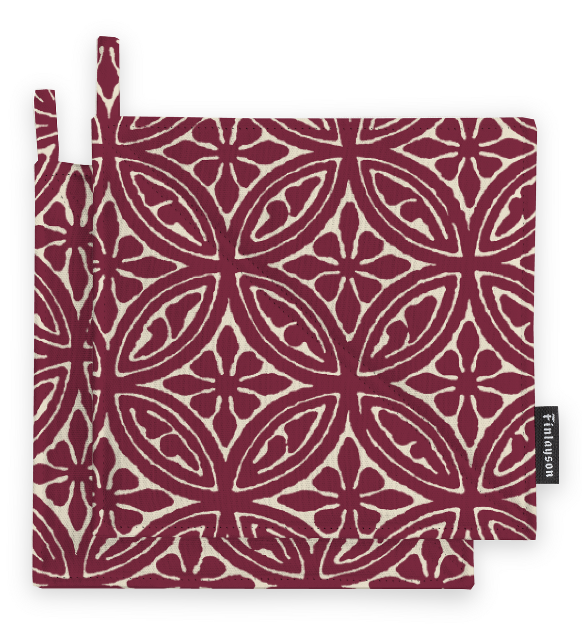 80018-4594-03-10; Finlayson Elektra Patalappu Viininpunainen / 22x22 cm 