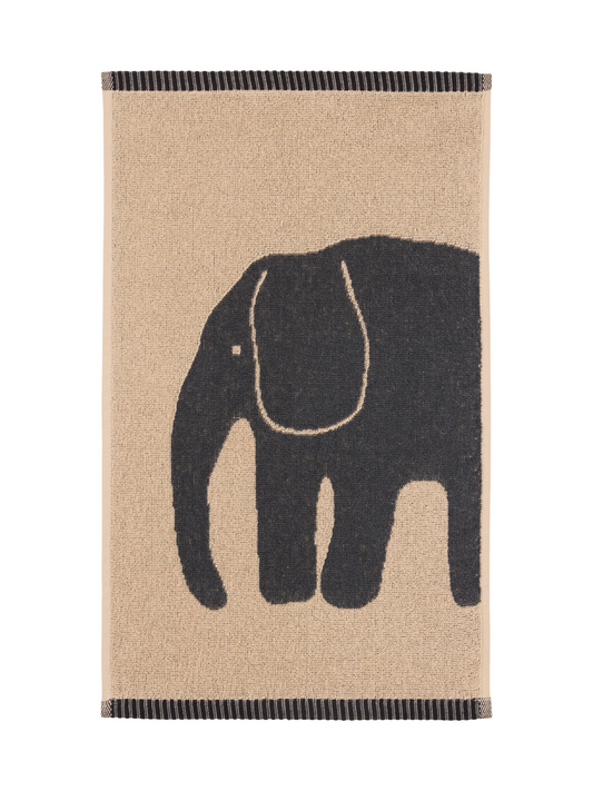 70562-5415-04-12; Finlayson Elefantti vapaa Käsipyyhe Tummanharmaa / Beige / 30x50 cm 