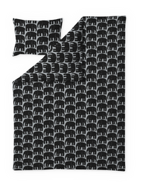 61652-4547-17-06; Finlayson Elefantti Pussilakanasetti Musta / Harmaa / 150x210 + 50x60 cm 