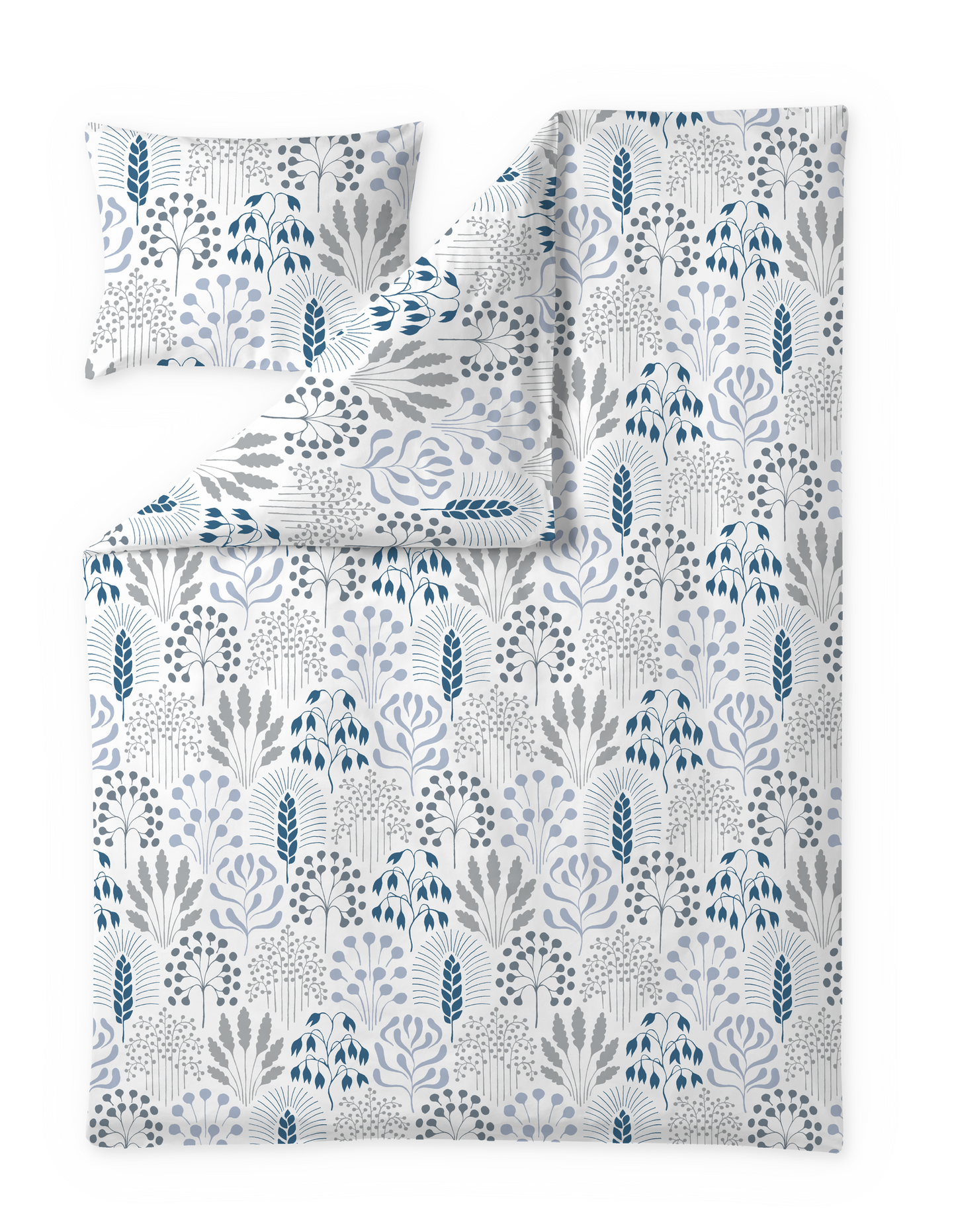 60652-5292-02-06; Finlayson Kekri Pussilakanasetti Valkoinen / Harmaa / Sininen / 150x210 + 50x60 cm 