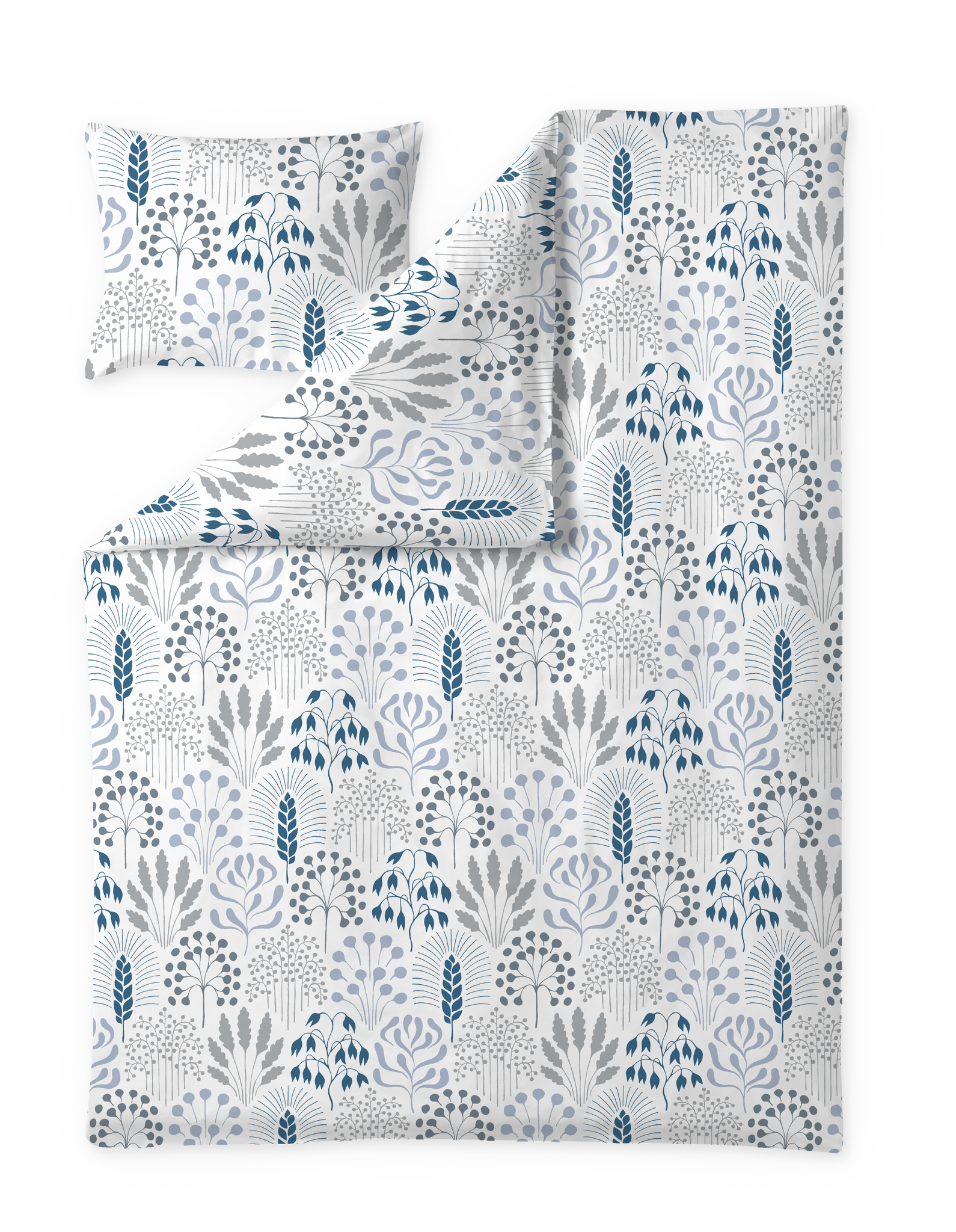 60652-5292-02-06; Finlayson Kekri Pussilakanasetti Valkoinen / Harmaa / Sininen / 150x210 + 50x60 cm 