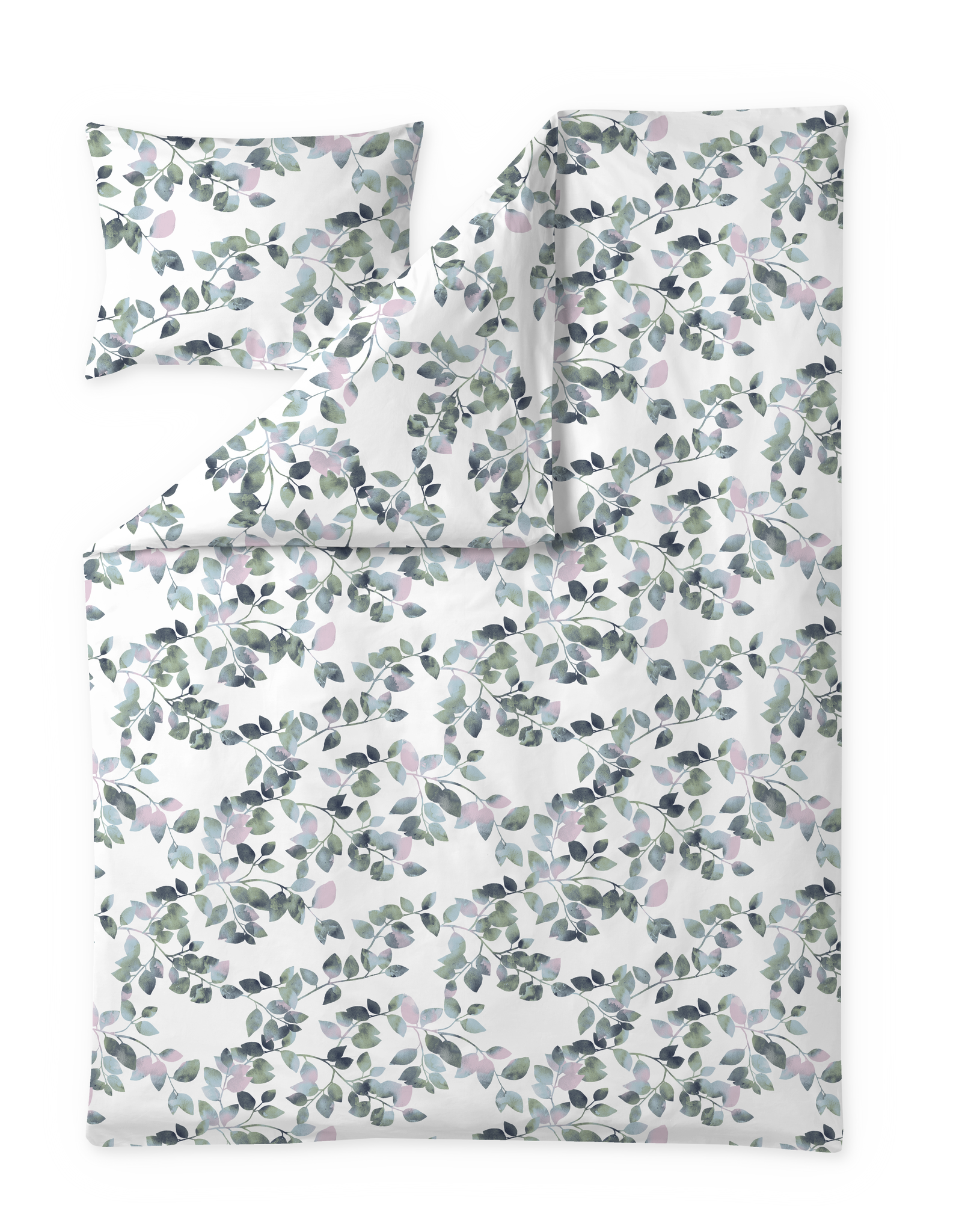 60712-4946-06-06; Finlayson Latvus Satiinipussilakanasetti Valkoinen / Aqua / 150x210 + 50x60 cm 