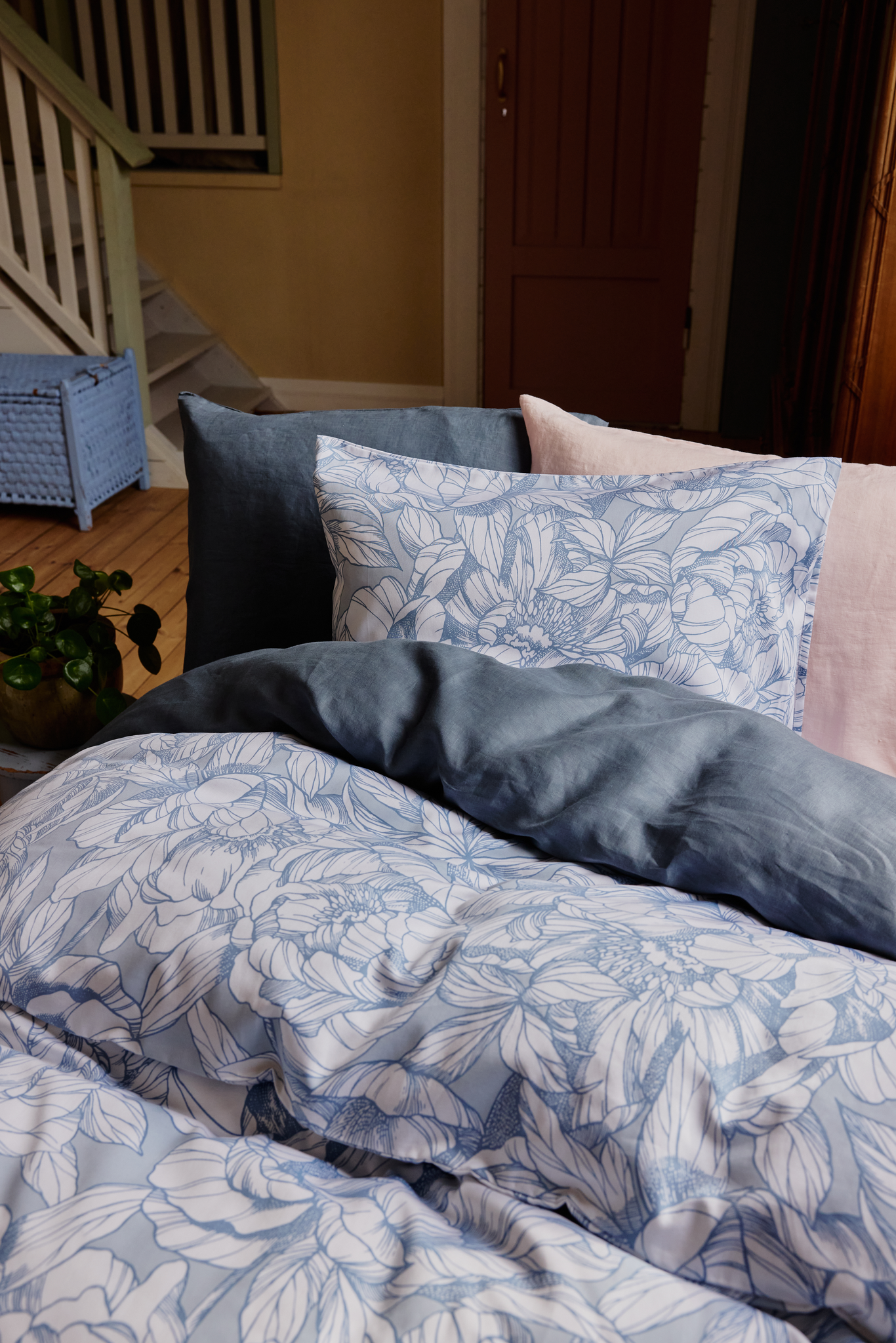 60714-5501-02-06_1; Finlayson Pioni Tencel-puuvillapussilakanasetti Sininen / 150x210 + 50x60 cm 