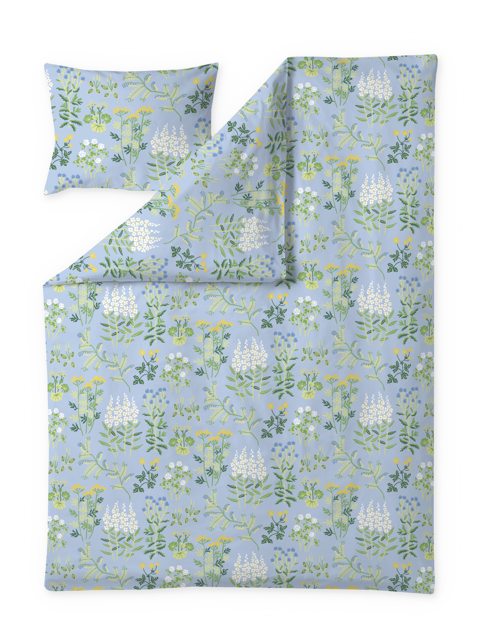 60652-5502-01-06; Finlayson Joutomaa Pussilakanasetti Vaaleansininen / Vihreä / 150x210 + 50x60 cm 