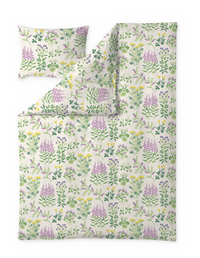 60657-5502-02-06; Finlayson Joutomaa Pussilakanasetti Luonnonvalkoinen / Vihreä / 150x210 + 50x60 cm 