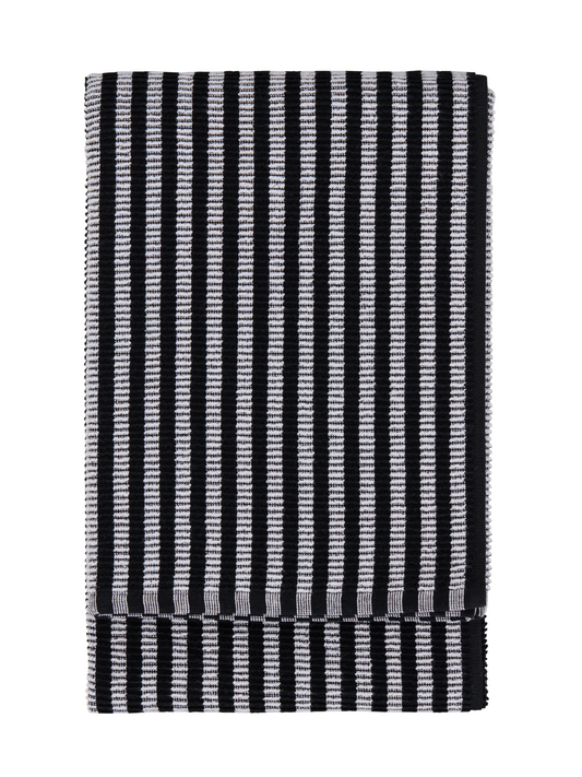 71172-1488-01-12; Finlayson Raita Käsipyyhe Musta / Harmaa / 50x70 cm 