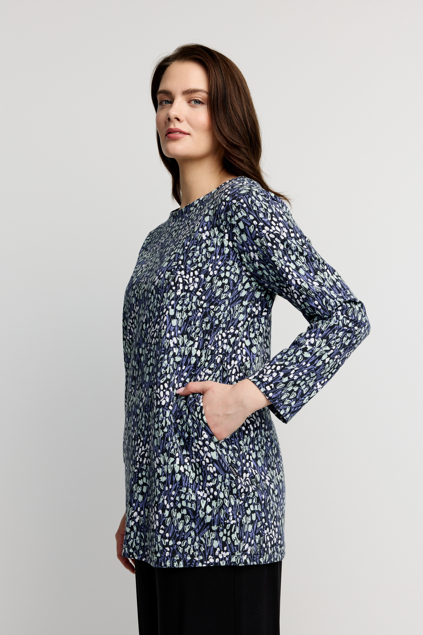 22784452004_2; Finlayson KUISKU Trikootunika Tummansininen / Salvianvihreä / L 