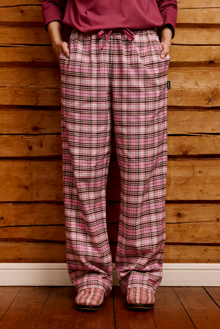 RW17004-431-XXL; RW17004-431-XL; RW17004-431-S; RW17004-431-M; RW17004-431-L; Finlayson Aino Aino Flanellipyjamahousut Vaaleanpunainen / L 