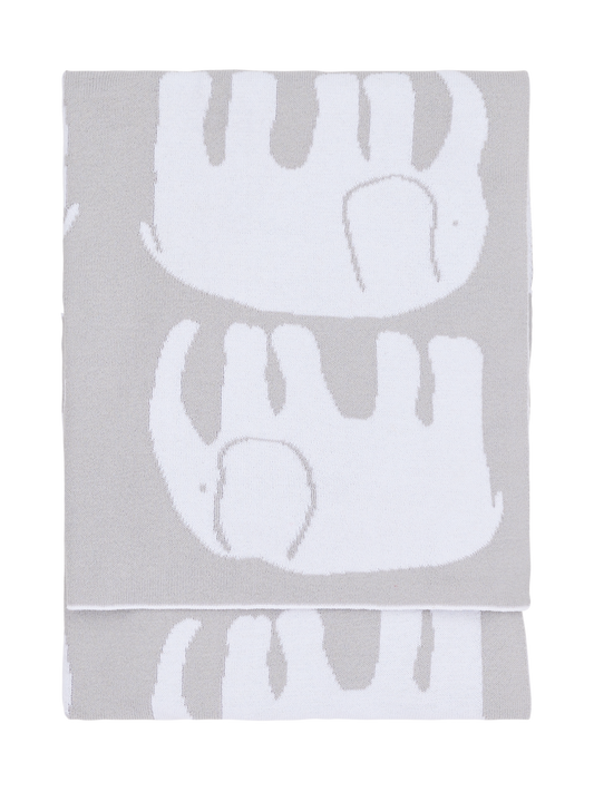 20995-4547-05-04; Finlayson Elefantti Vauvan torkkupeitto Harmaa / Valkoinen / 80x100 cm 