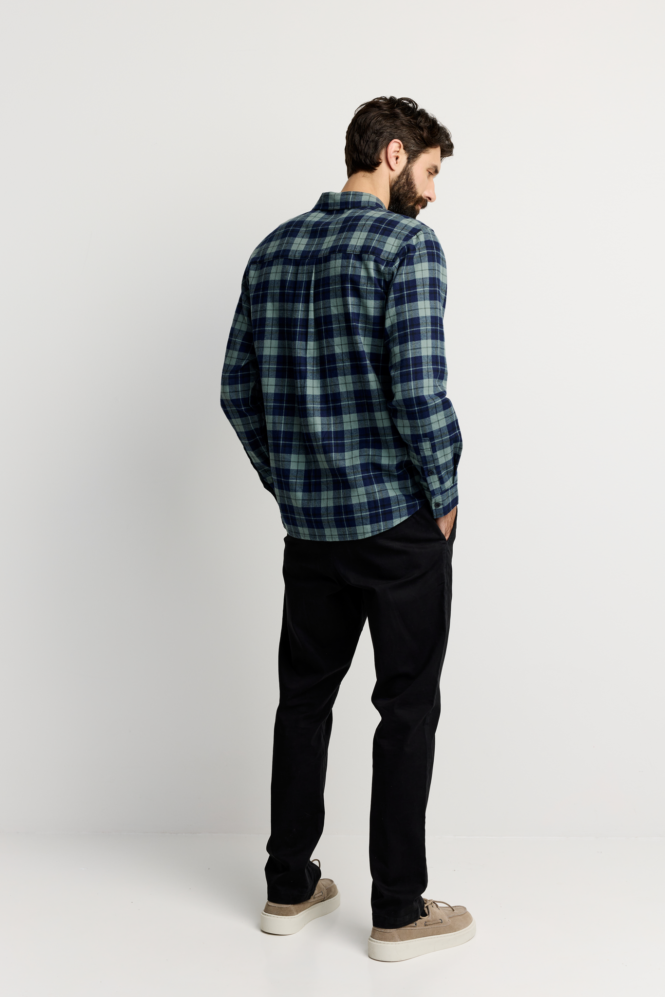 22784495003_3; Finlayson TARTAANI Kauluspaita Tummansininen / Vihreä / XL 