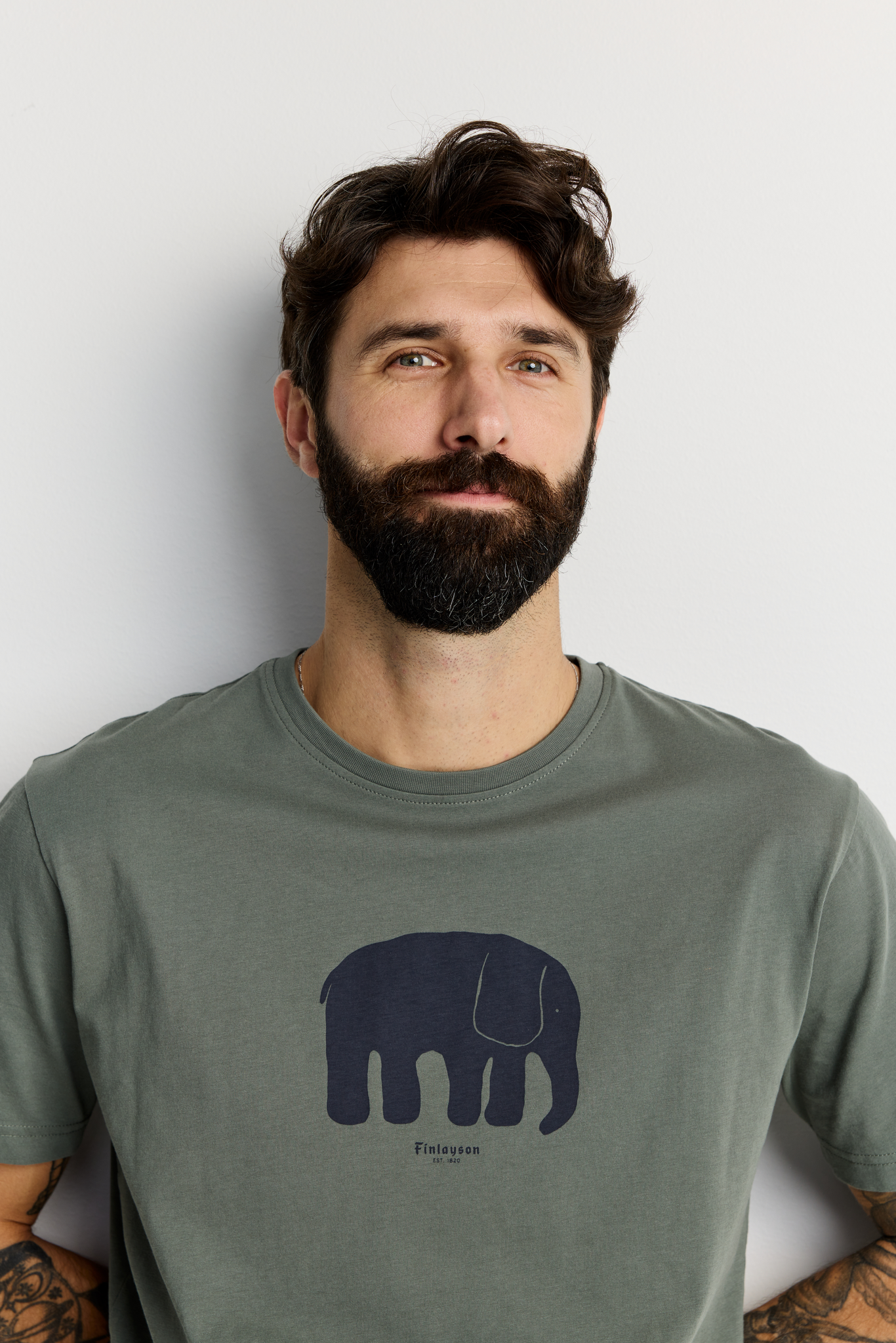22782538002_1; Finlayson ELEFANTTI T-Paita Mineraalin vihreä / M 