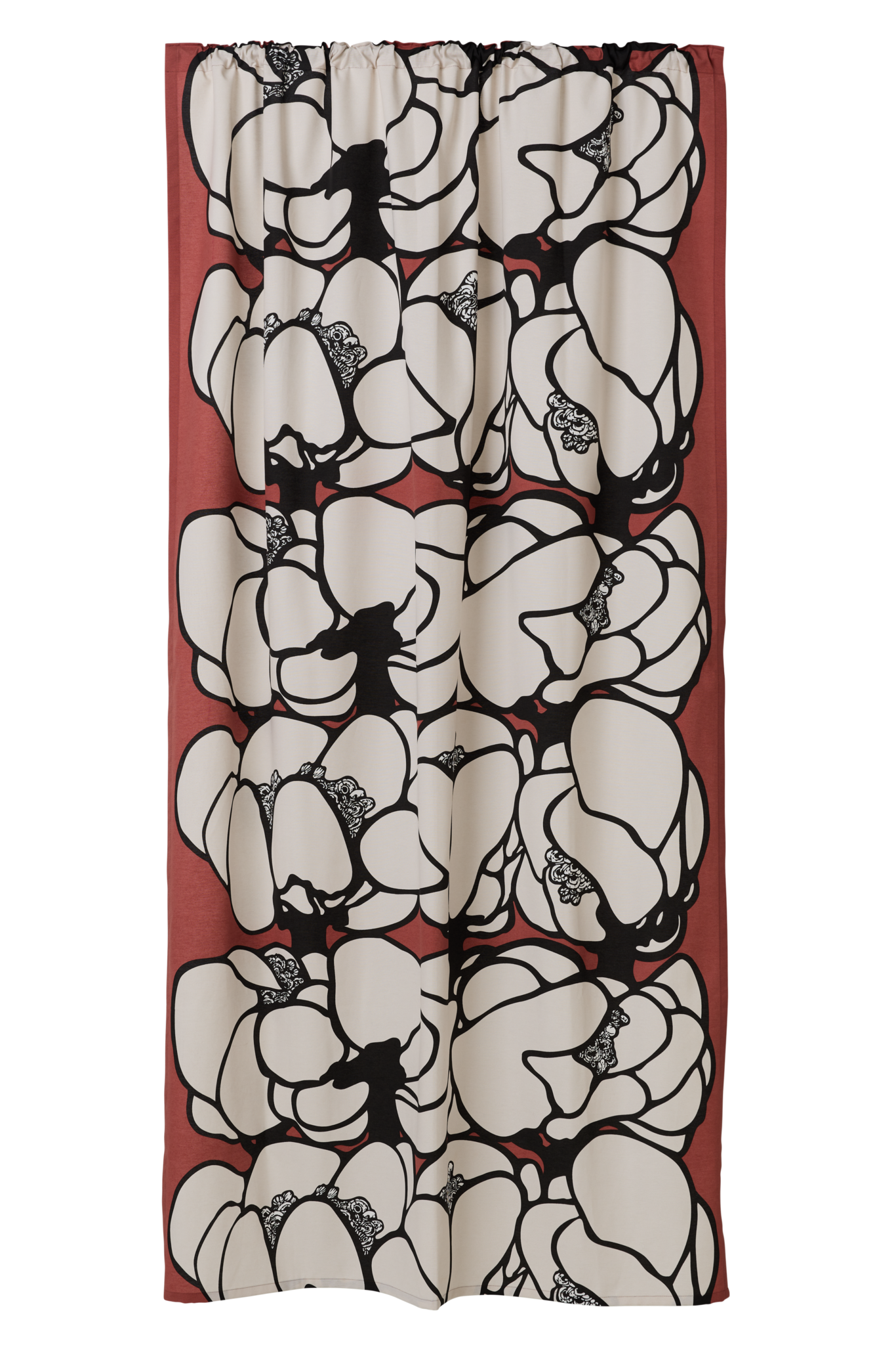 107212-4202; Finlayson Makeba Curtains Punainen-harmaa / 140x250 cm 