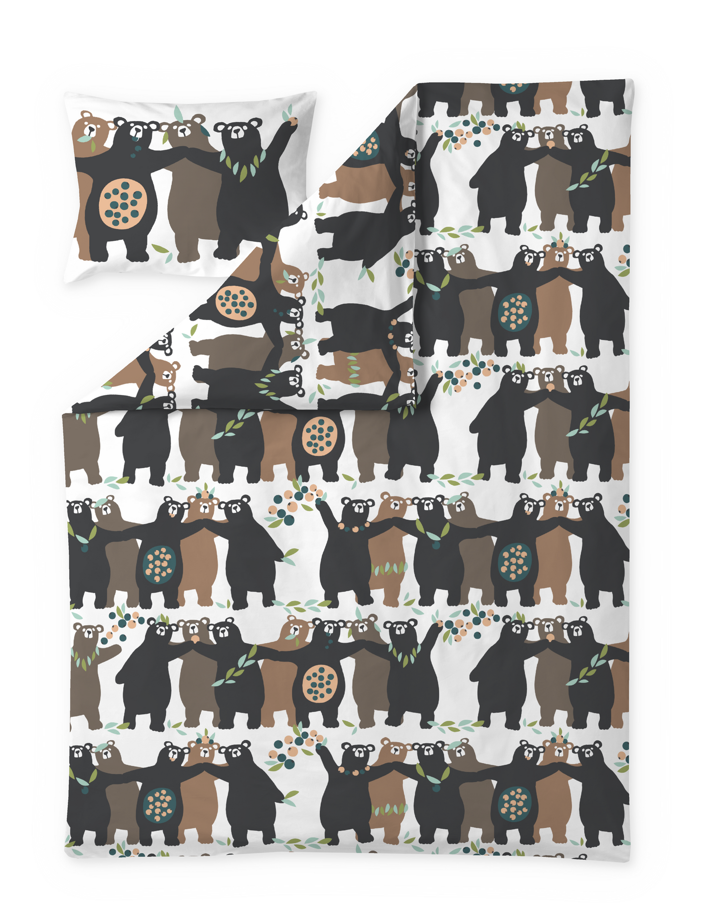 60652-5165-05-06; Finlayson Kopla Pussilakanasetti Ruskea / Persikka / 150x210 + 50x60 cm 