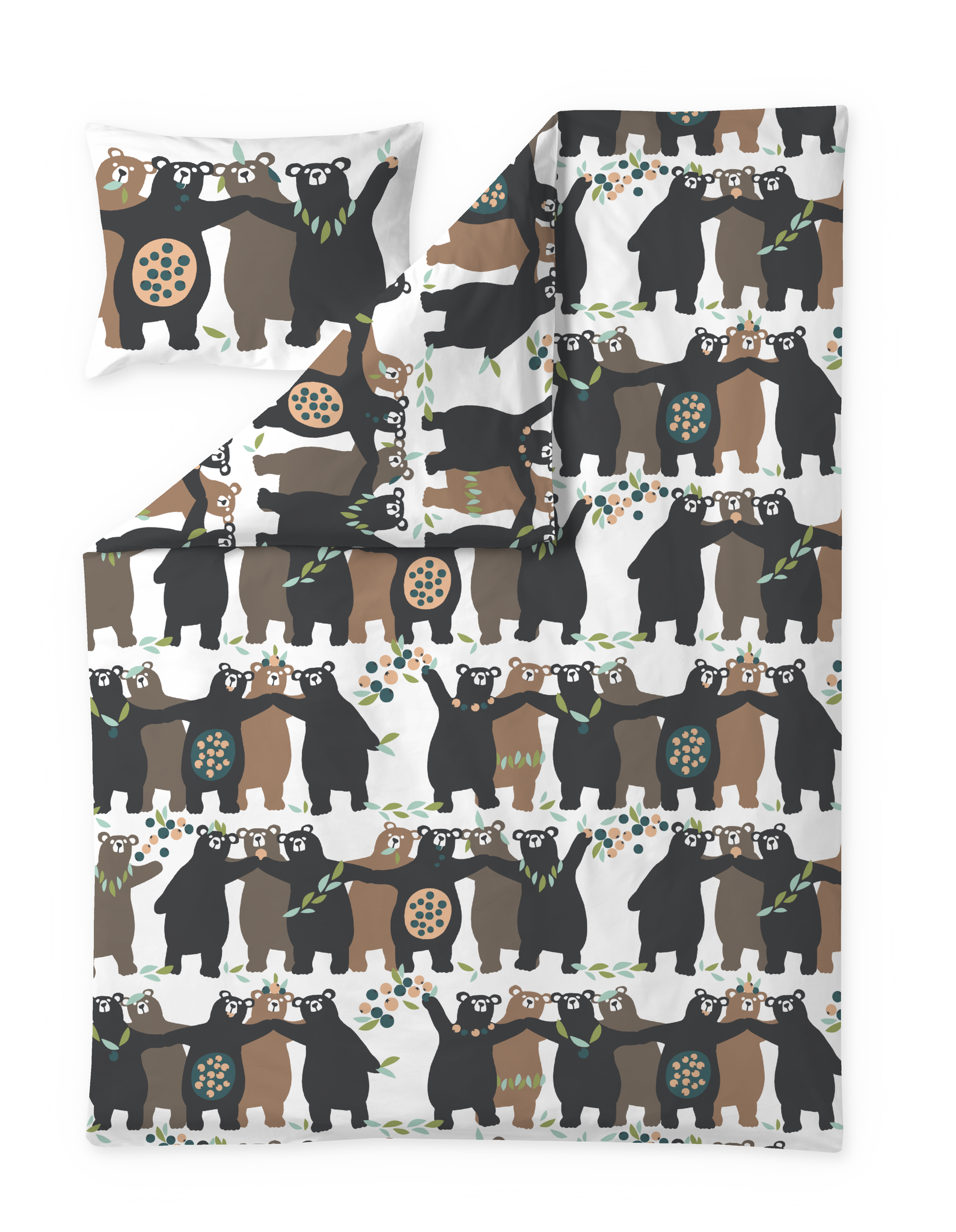 60652-5165-05-06; Finlayson Kopla Pussilakanasetti Ruskea / Persikka / 150x210 + 50x60 cm 