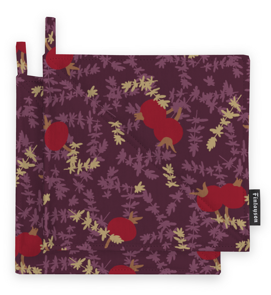 80017-5498-01-10; Finlayson Ruusunmarja Patalappu 2kpl Luumu / 22x22 cm 