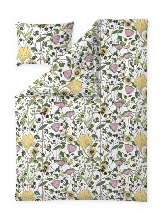 60652-4967-06-06; Finlayson Keto Pussilakanasetti Vihreä / Keltainen / 150x210 + 50x60 cm 