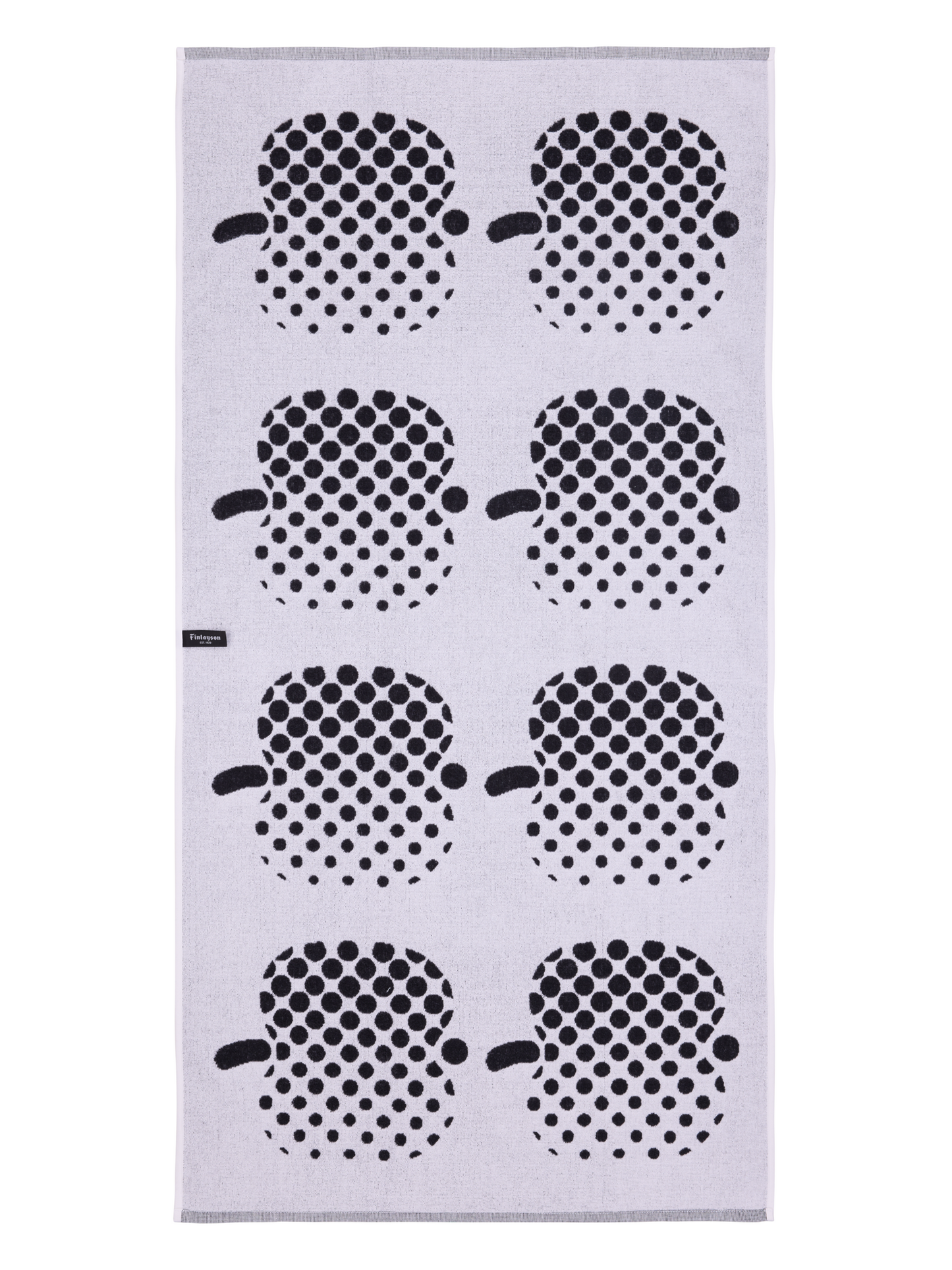 71064-1367-06-06_2; Finlayson Optinen omena Kylpypyyhe Musta / 70x140 cm 