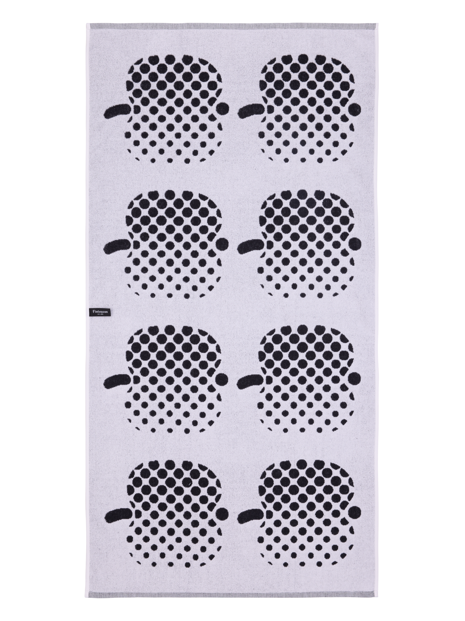 71064-1367-06-06_2; Finlayson Optinen omena Kylpypyyhe Musta / 70x140 cm 