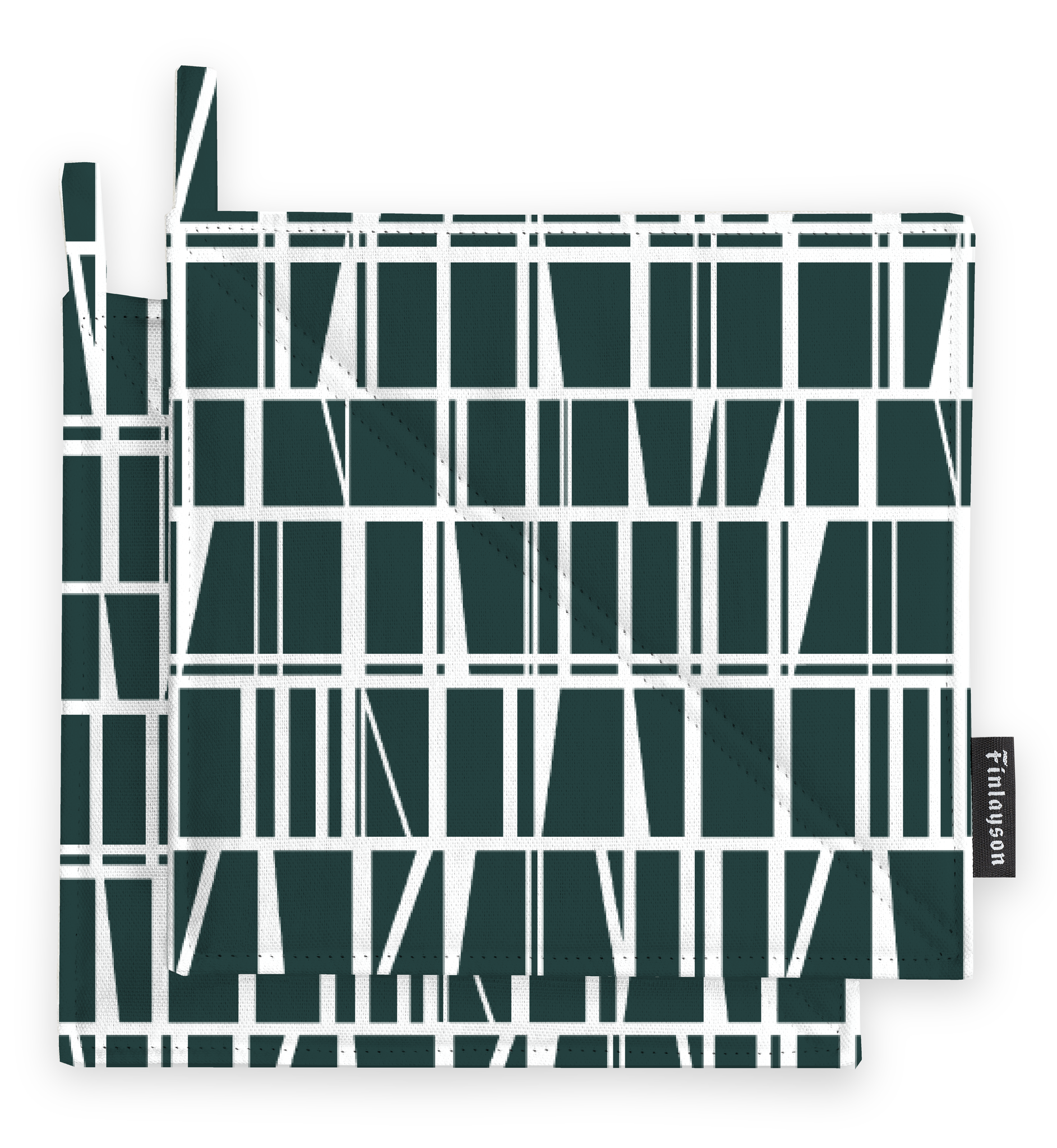 80017-3435-54-10; Finlayson Coronna Patalappu 2kpl Tummanvihreä / 22x22 cm 