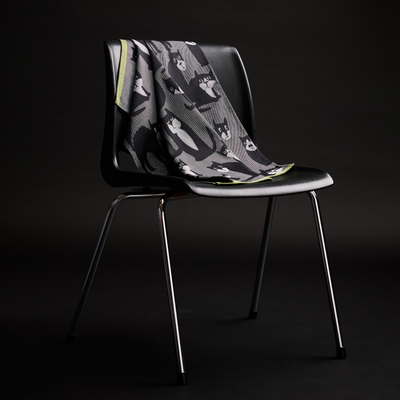 70900-5481-01-10; Finlayson Spot the dog Keittiöpyyhe Tummanharmaa / Musta / Lime / 50x70 cm 