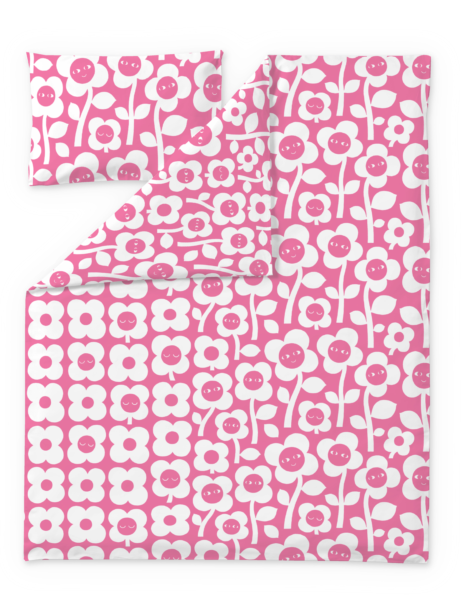 60662-5492-03-06; Finlayson Kukkariemu Lasten pussilakanasetti Pinkki / 120x160 + 40x60 cm 