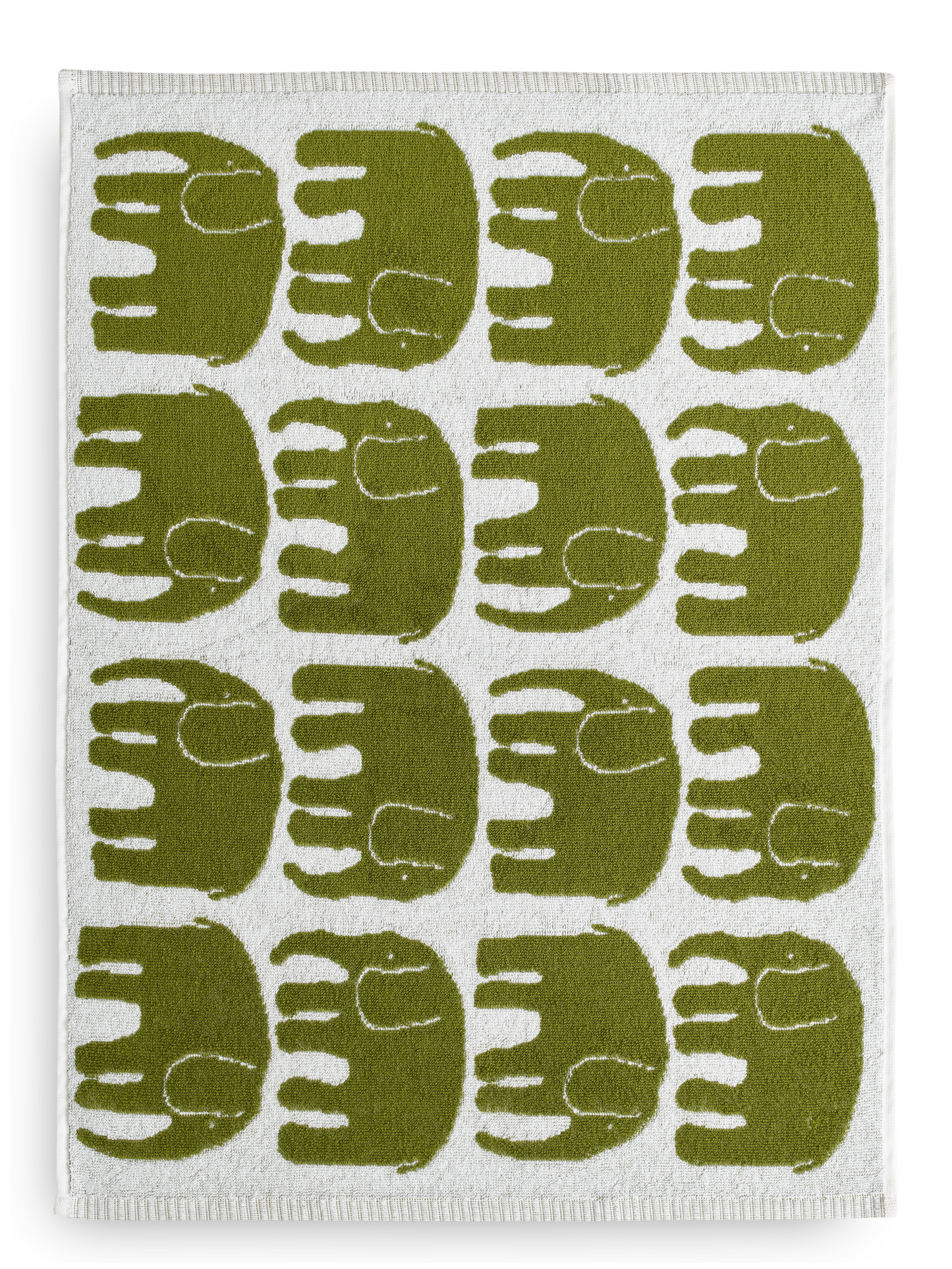 70563-4547-09-12; Finlayson Elefantti Käsipyyhe Vihreä / Valkoinen / 50x70 cm 