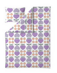 60653-5430-02-06; Finlayson Sydänhedelmät Pussilakanasetti Liila / Vaaleanpunainen / 150x210 + 50x60 cm 