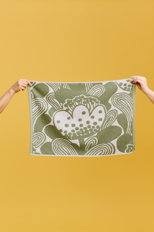 70563-5537-01-12; Finlayson Kullero Käsipyyhe Vihreä / 50x70 cm 