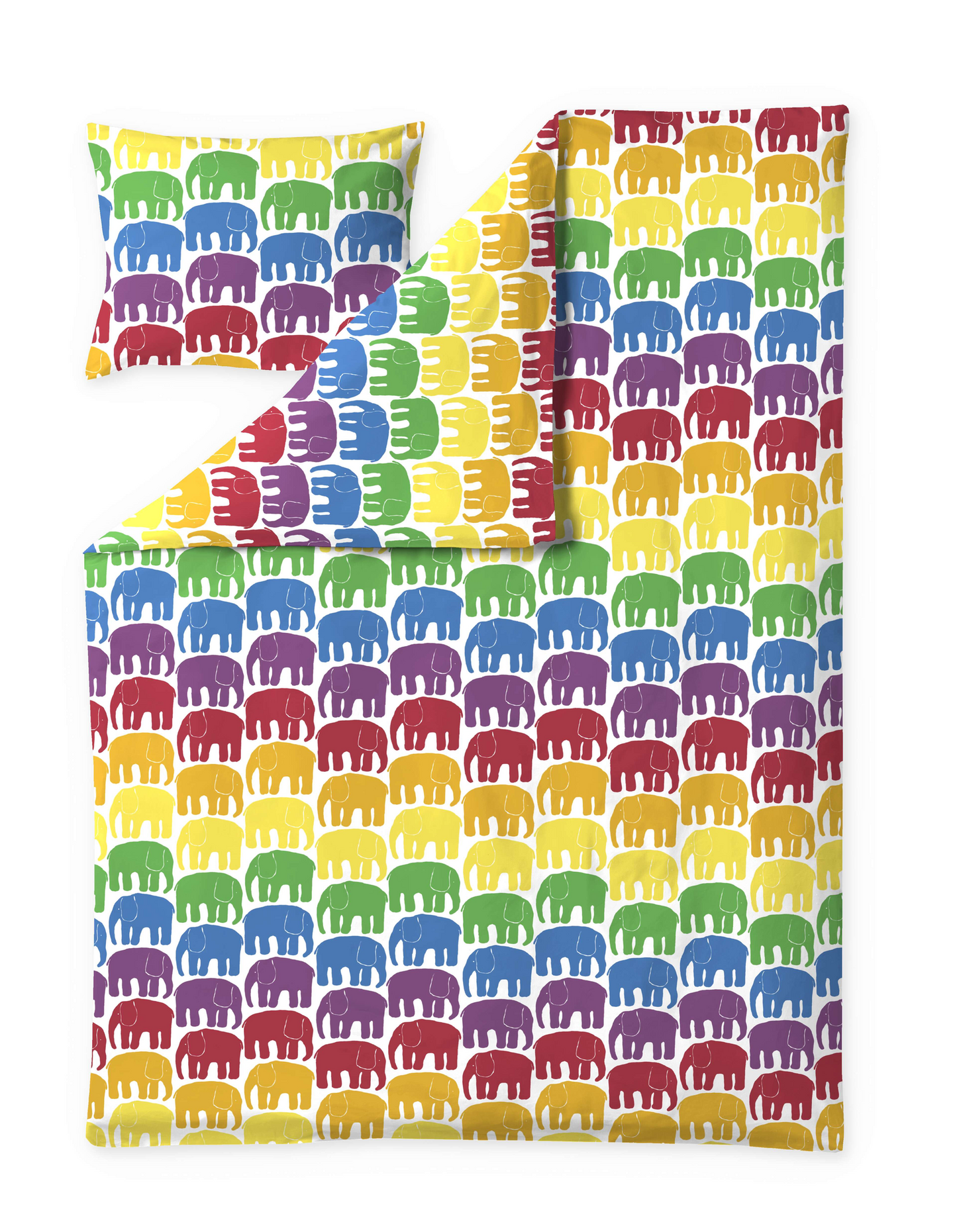 60652-4547-09-06; Finlayson Elefantti Pussilakanasetti Monivärinen / 150x210 + 50x60 cm