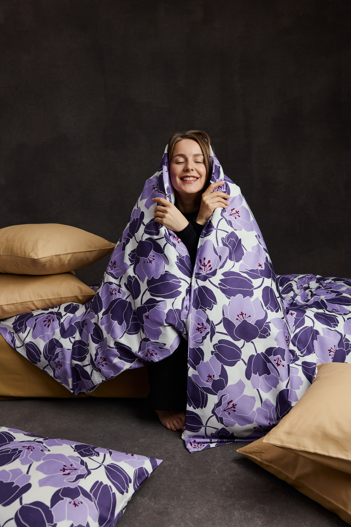60712-5440-03-06; Finlayson MEENA Satiinipussilakanasetti Violetti / 150x210 + 50x60 cm 