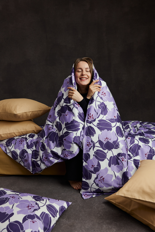 60712-5440-03-06; Finlayson MEENA Satiinipussilakanasetti Violetti / 150x210 + 50x60 cm 