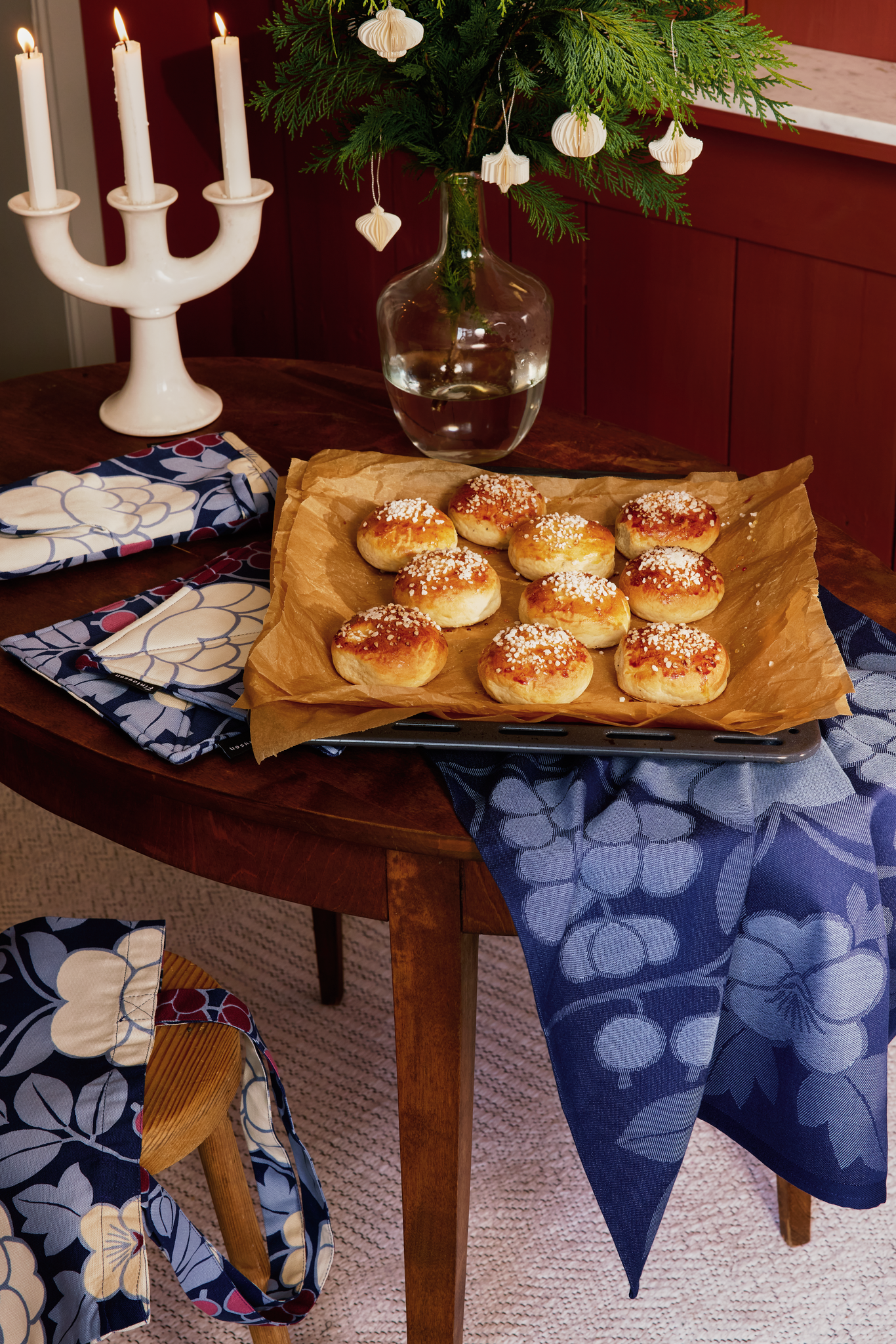 70940-5462-01-10_1; Finlayson Hilla Keittiöpyyhe 2 kpl Tummansininen / 50x70 cm 