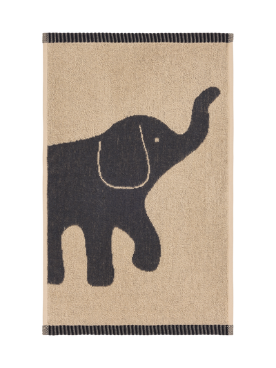 71562-5415-04-12; Finlayson Elefantti Vapaa Käsipyyhe Tummanharmaa / Beige / 30x50 cm 