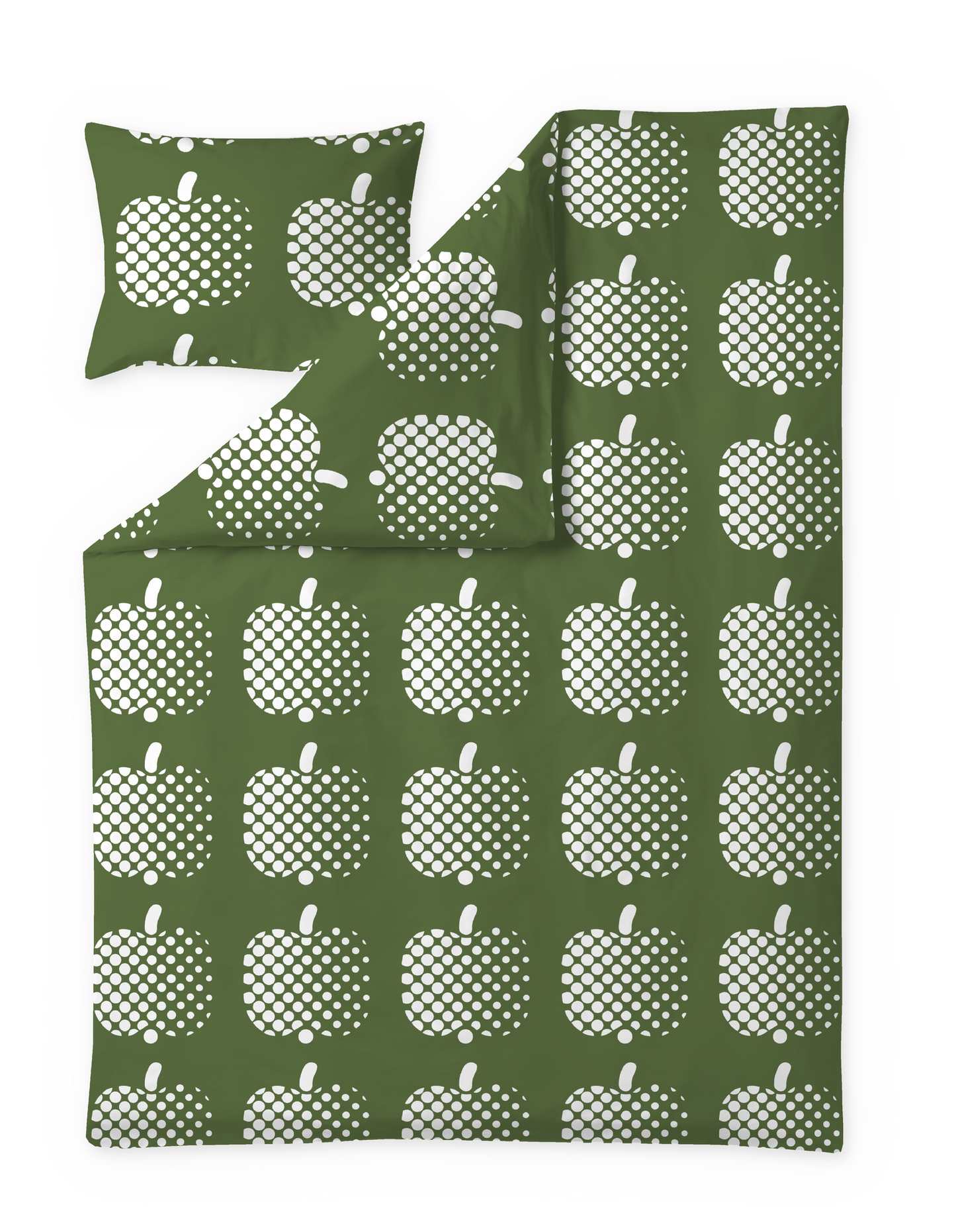 61652-3963-13-06; Finlayson Optinen omena Pussilakanasetti Vihreä / Valkoinen / 150x210 + 50x60 cm 