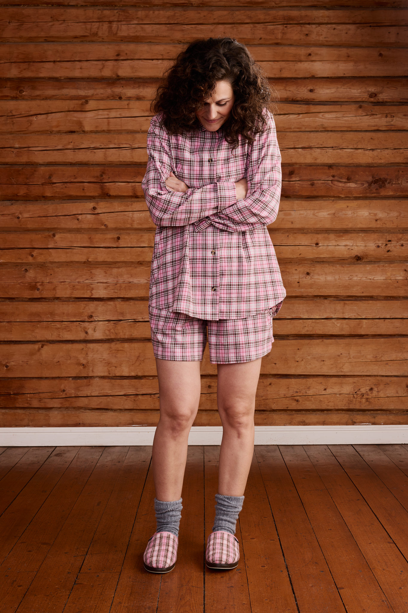 22719161001_2; Finlayson Aino Flanellipyjama Vaaleanpunainen / S 