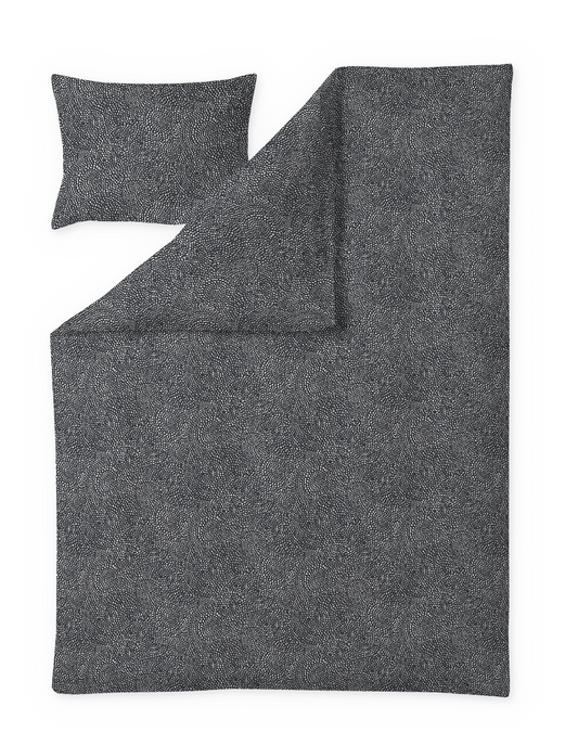 60652-4890-01-06; Finlayson Kurupuro Pussilakanasetti Musta / Valkoinen / 150x210 + 50x60 cm 
