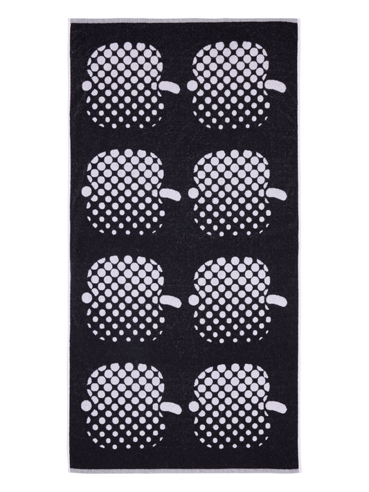 71064-1367-06-06; Finlayson Optinen omena Kylpypyyhe Musta / 70x140 cm 