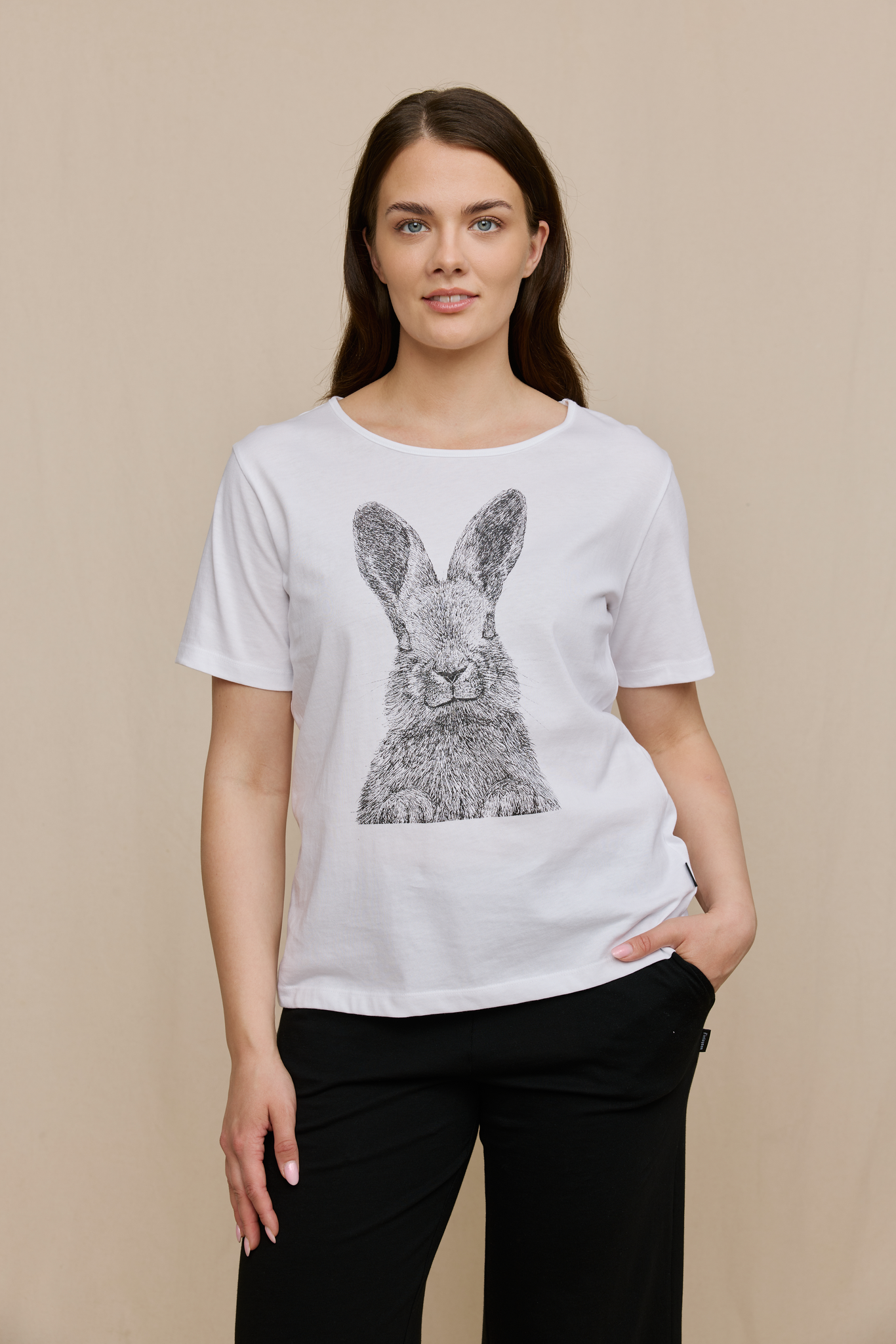 FW10003-991-M_1; Finlayson Pupu Pyjama Mustavalkoinen / M 