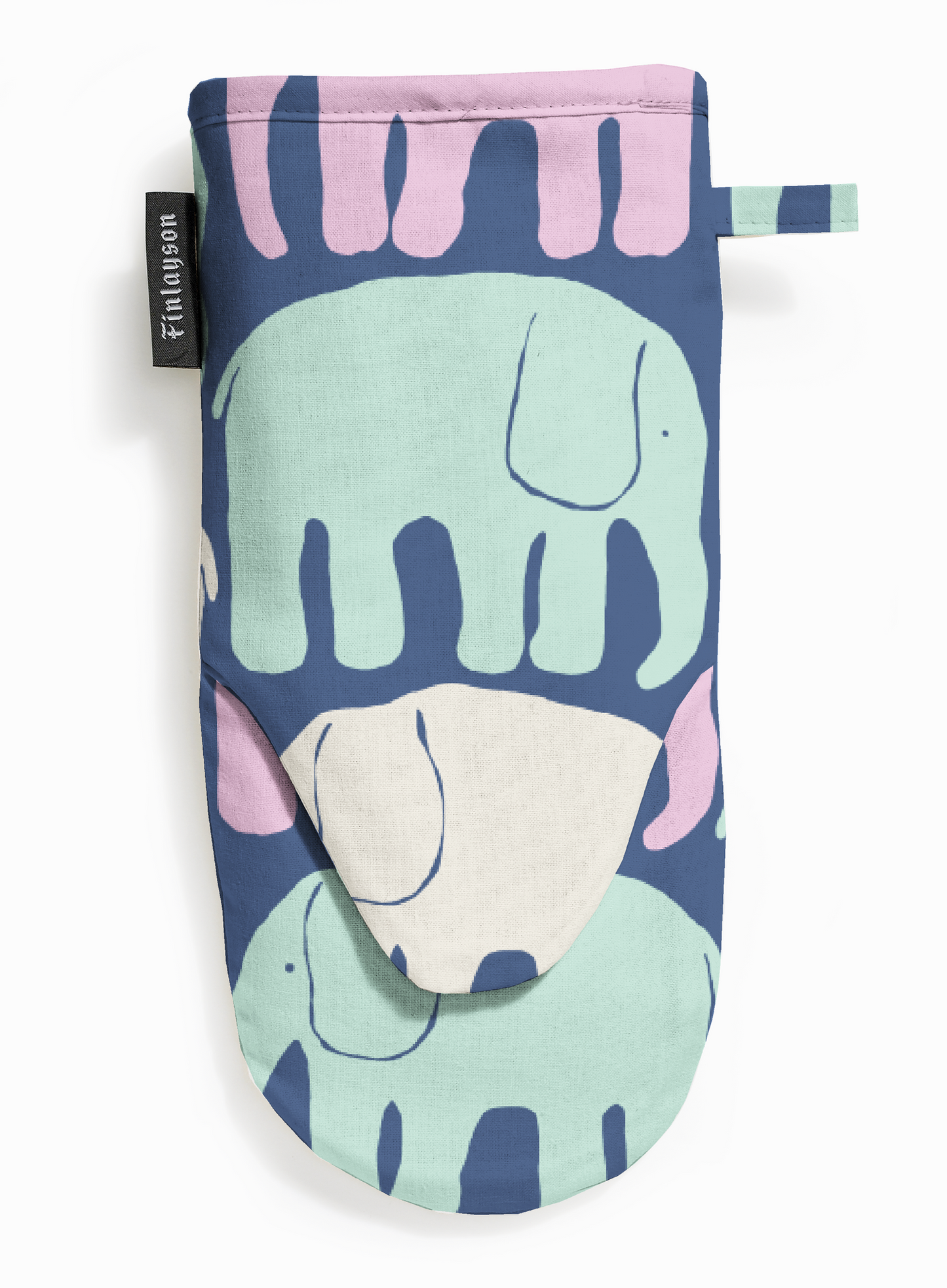 80006-4547-30-10; Finlayson Elefantti Patakinnas Multi Siniharmaa / Pastelli / 15x30 cm 