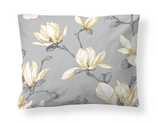 60138-4667-26-10; Finlayson Magnolia Satiinityynyliina Vaaleanharmaa / Keltainen / 50x60 cm 