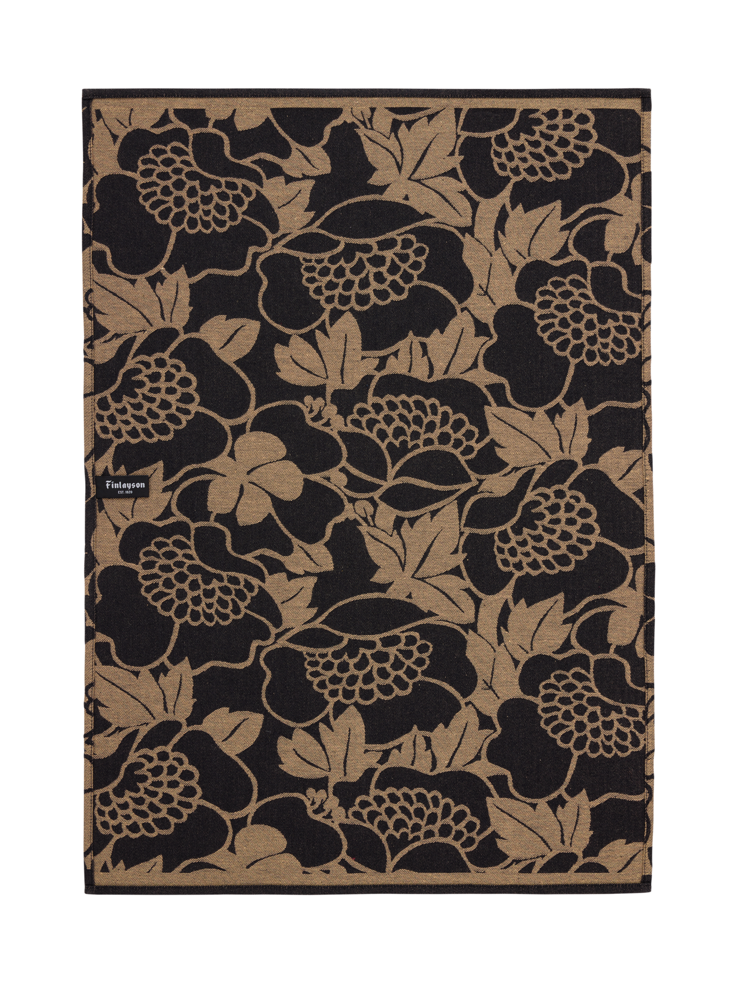 70940-5162-03-10_3; Finlayson Annukka Keittiöpyyhe Musta / Kinuski / 50x70 cm 